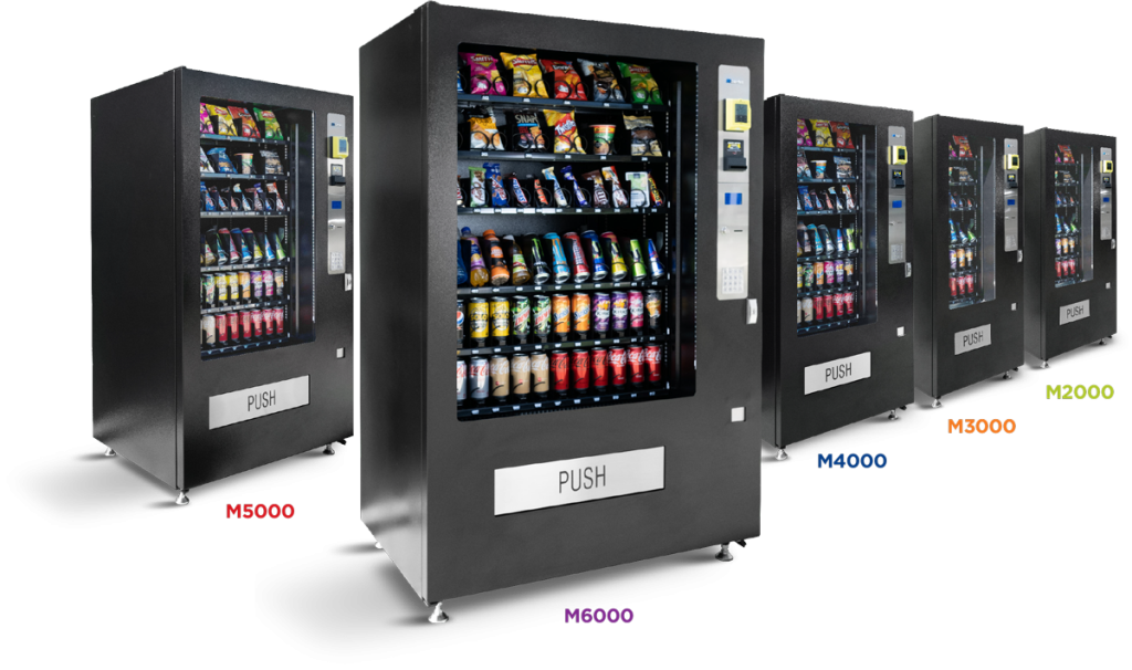 M-Series vending machines displayed in a modern setting.